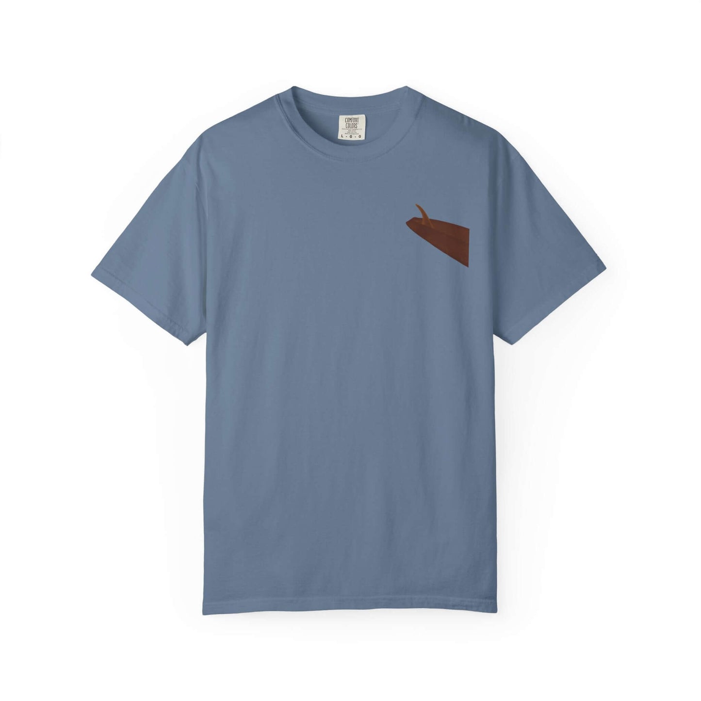 Personalized blue surf-inspired t-shirt with a unique design, perfect for beach vibes and casual wear.