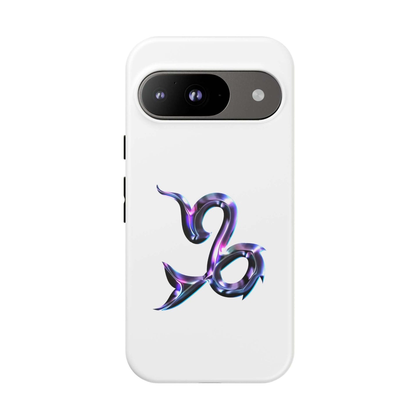 Personalized Zodiac phone case featuring a vibrant Capricorn design on a white background.