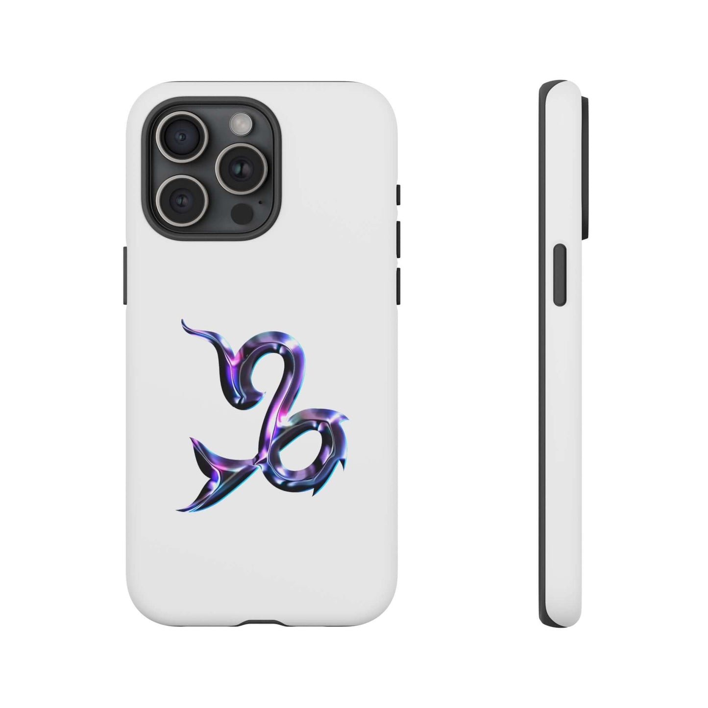 Personalized Capricorn zodiac phone case with vibrant multi-color design on a white background.