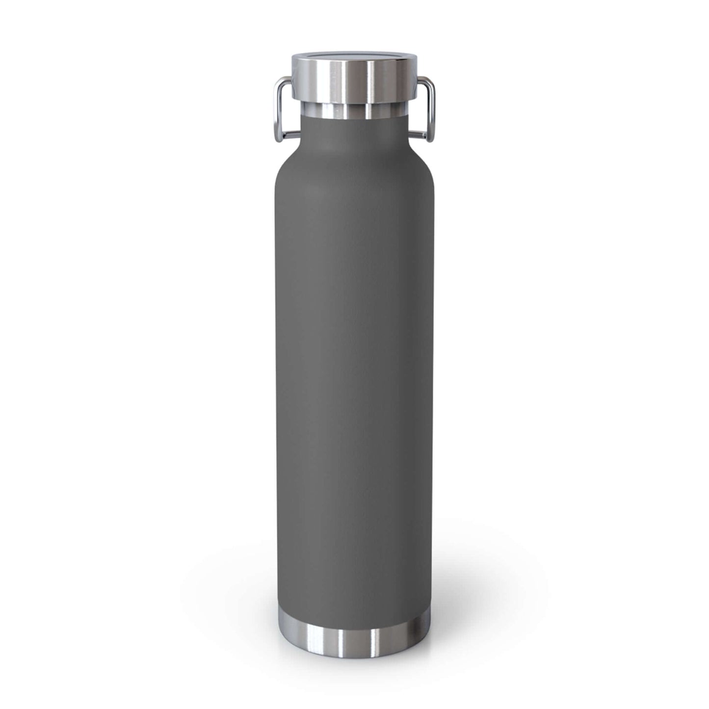 Hunter & Dog personalized copper vacuum insulated bottle in matte gray, ideal for outdoor adventures and hydration.