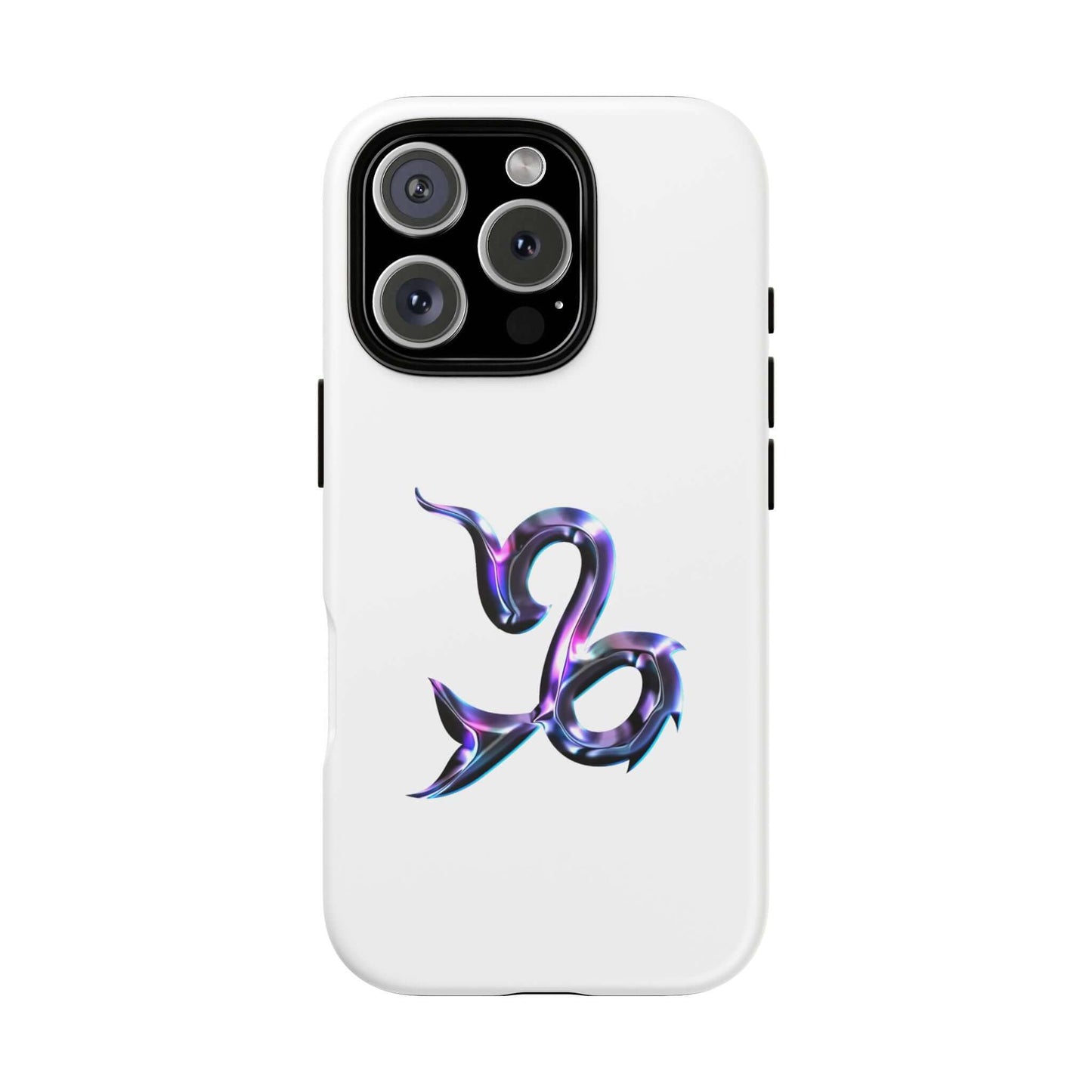 Stylish personalized Zodiac phone case featuring a vibrant Capricorn design on a white background.