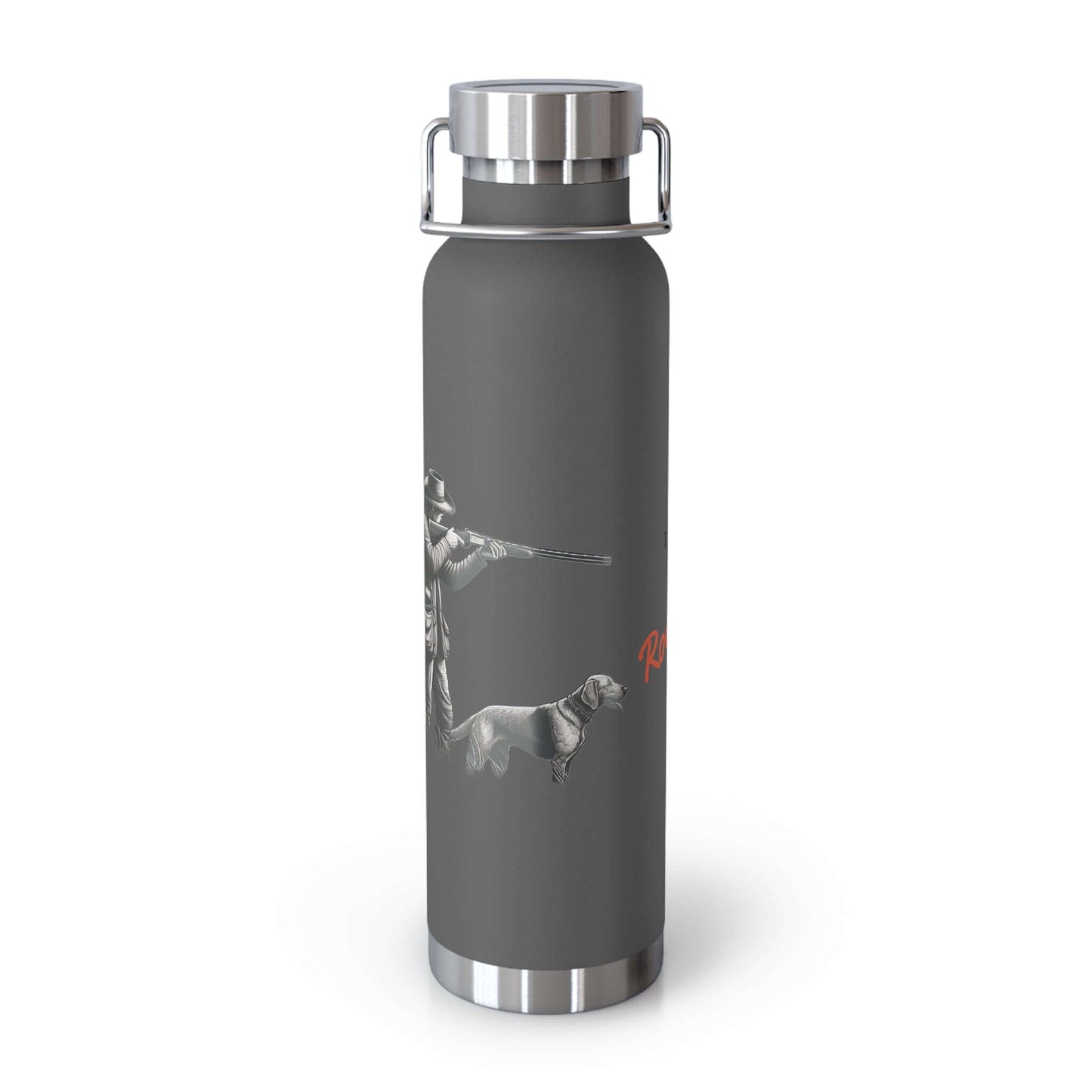 Hunter & Dog personalized copper vacuum insulated bottle for outdoor enthusiasts and adventurers.