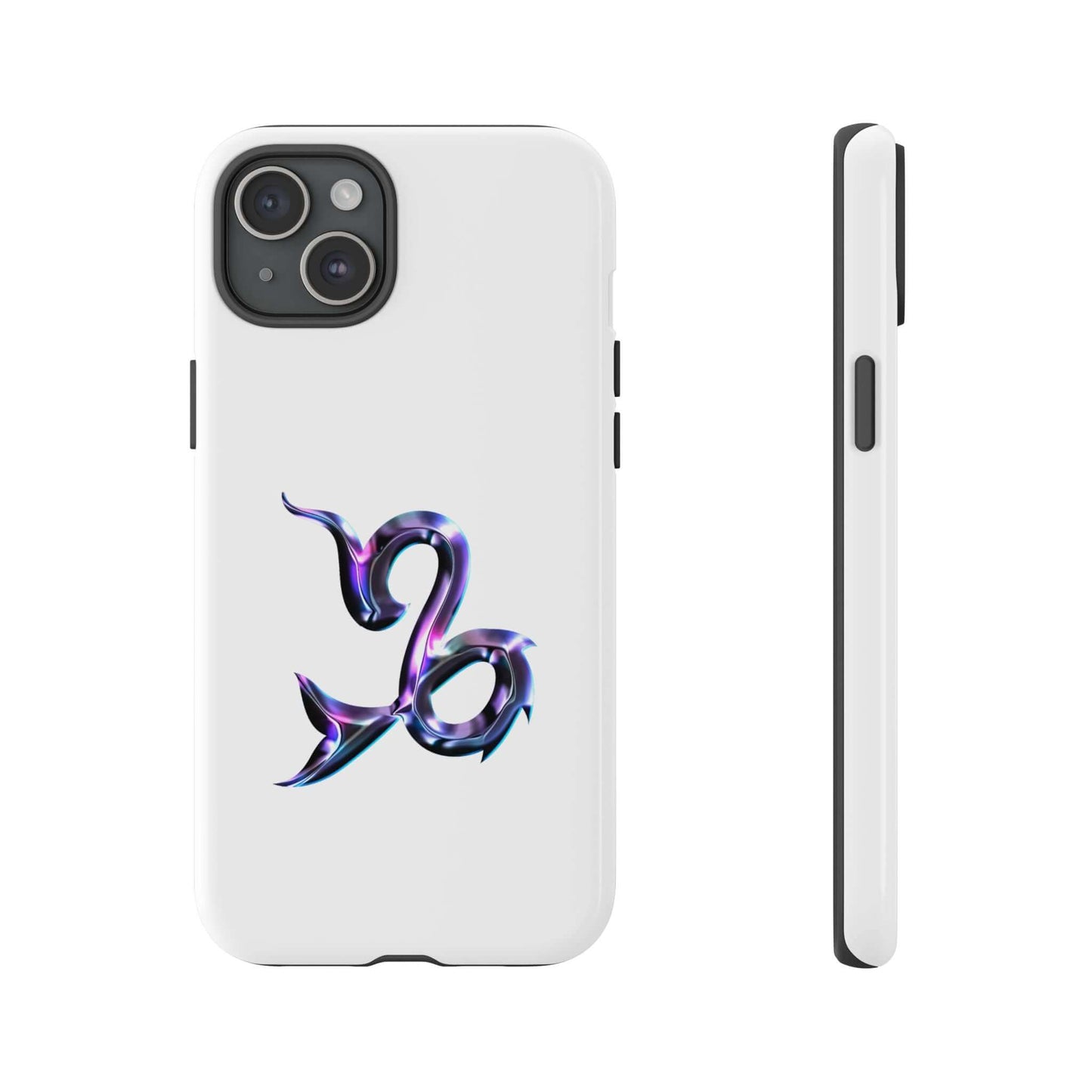 Stylish Capricorn zodiac phone case featuring a vibrant multi-color design on a white background.