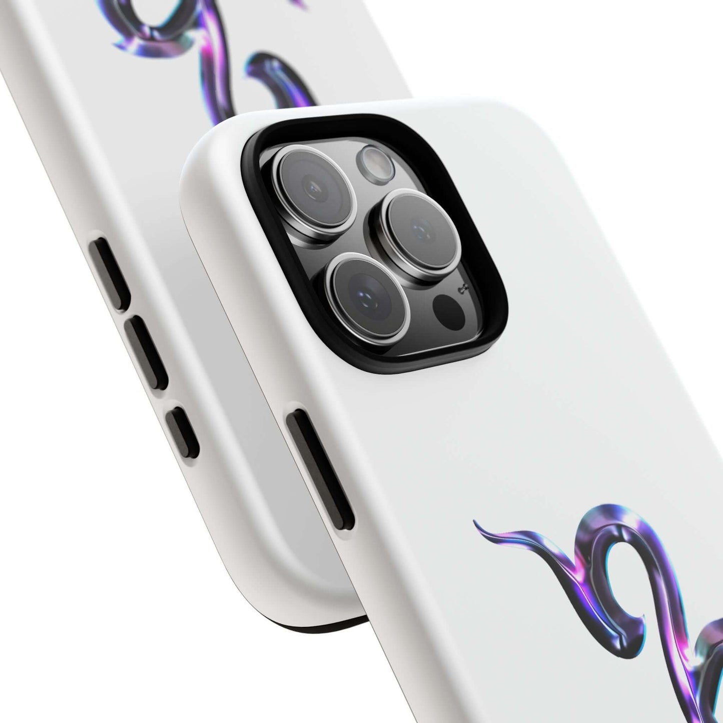 Close-up of a stylish personalized Zodiac phone case with a vibrant design, showcasing a cosmic vibe.