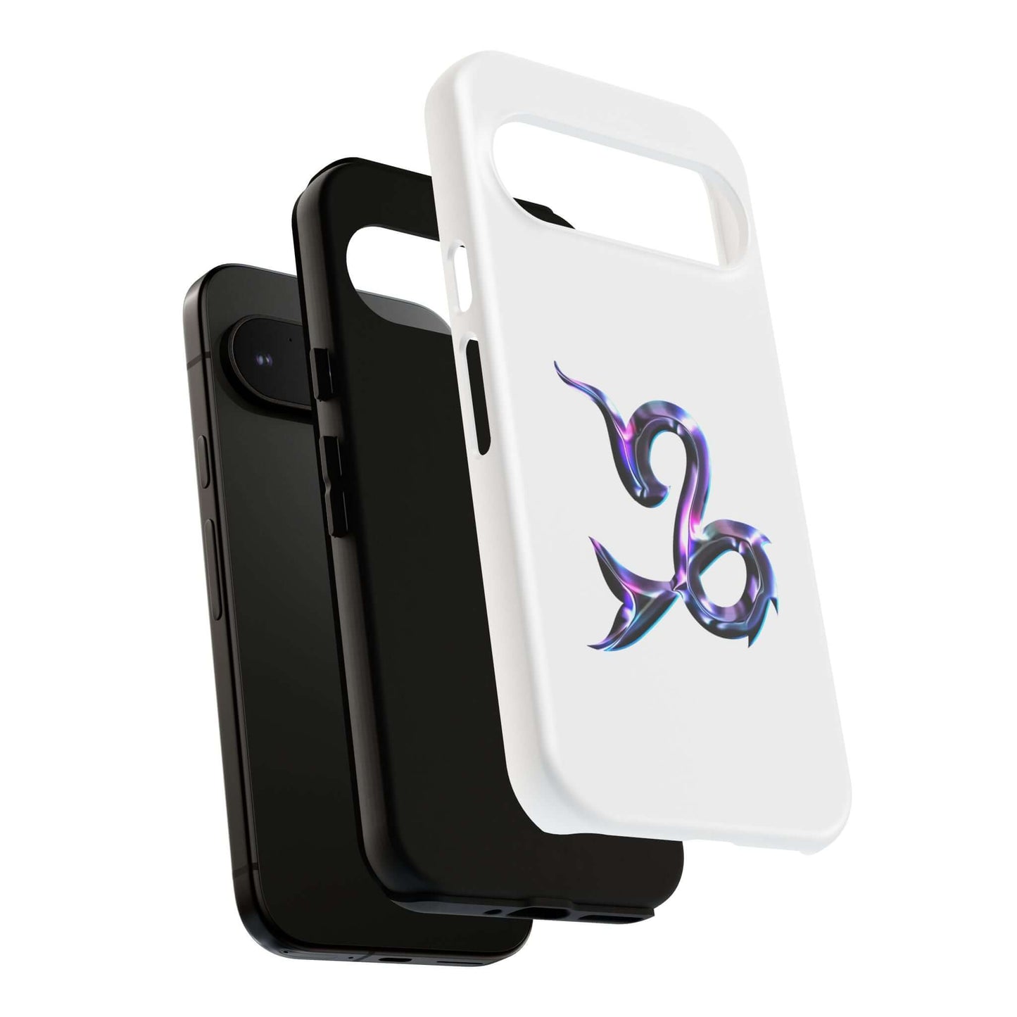 Stylish personalized zodiac phone cases featuring vibrant multi-color zodiac designs on black and white backgrounds.