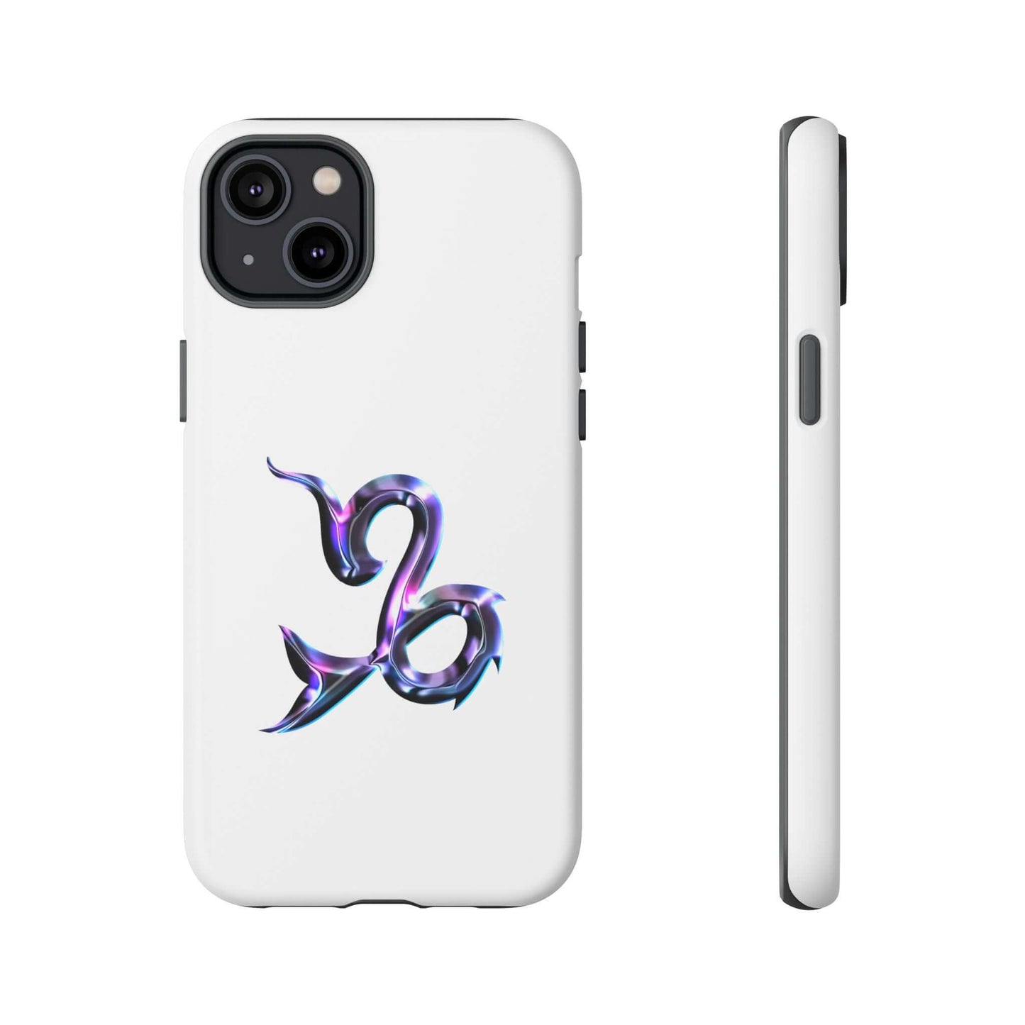 Stylish personalized Zodiac phone case featuring a colorful Capricorn design on a white background.