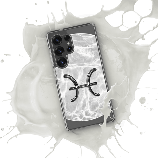 Zodiac Pisces Samsung Phone Case with Ripple Marble design, showcasing stylish protection against dust and scratches.