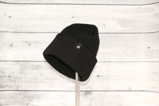Adult Acrylic Cuff Hat – Soft Knit Beanie in black, showcasing a comfortable and stylish design for cold weather.
