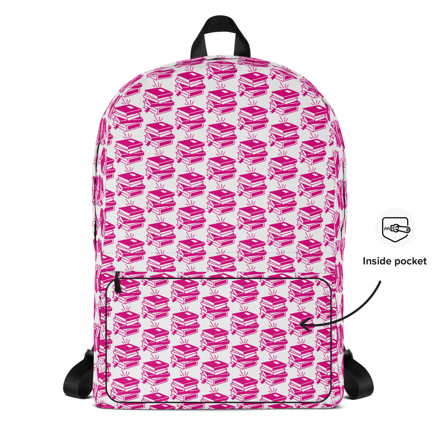 Pack & Play Backpack with playful pink pattern, perfect for school, sports, and adventures.
