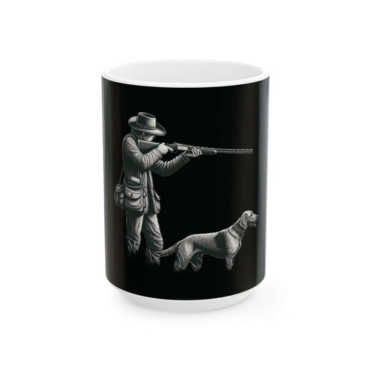 Black Hunting Mug for Outdoorsmen – Personalized Ceramic Gift