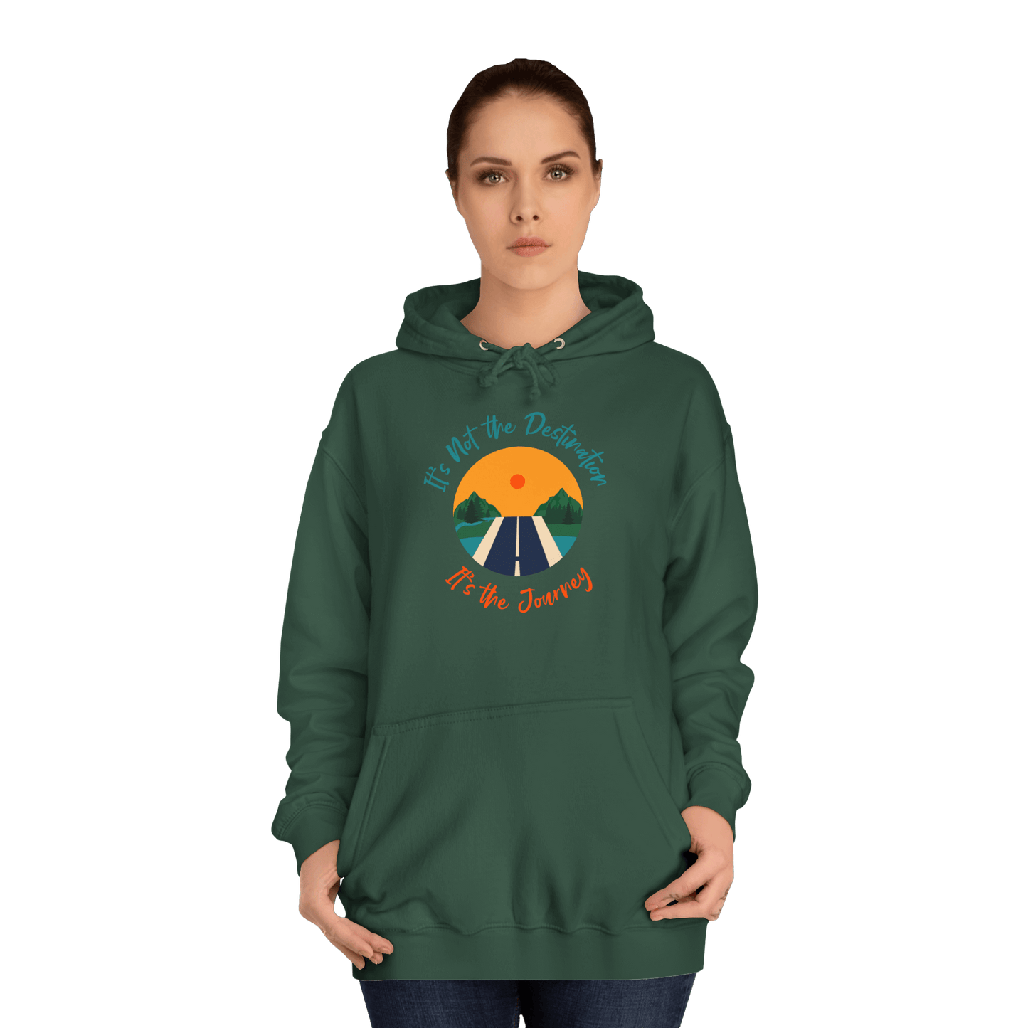 Custom College Hoodie – Add Your Photos, Text & Emojis Your Way with a motivational graphic design.