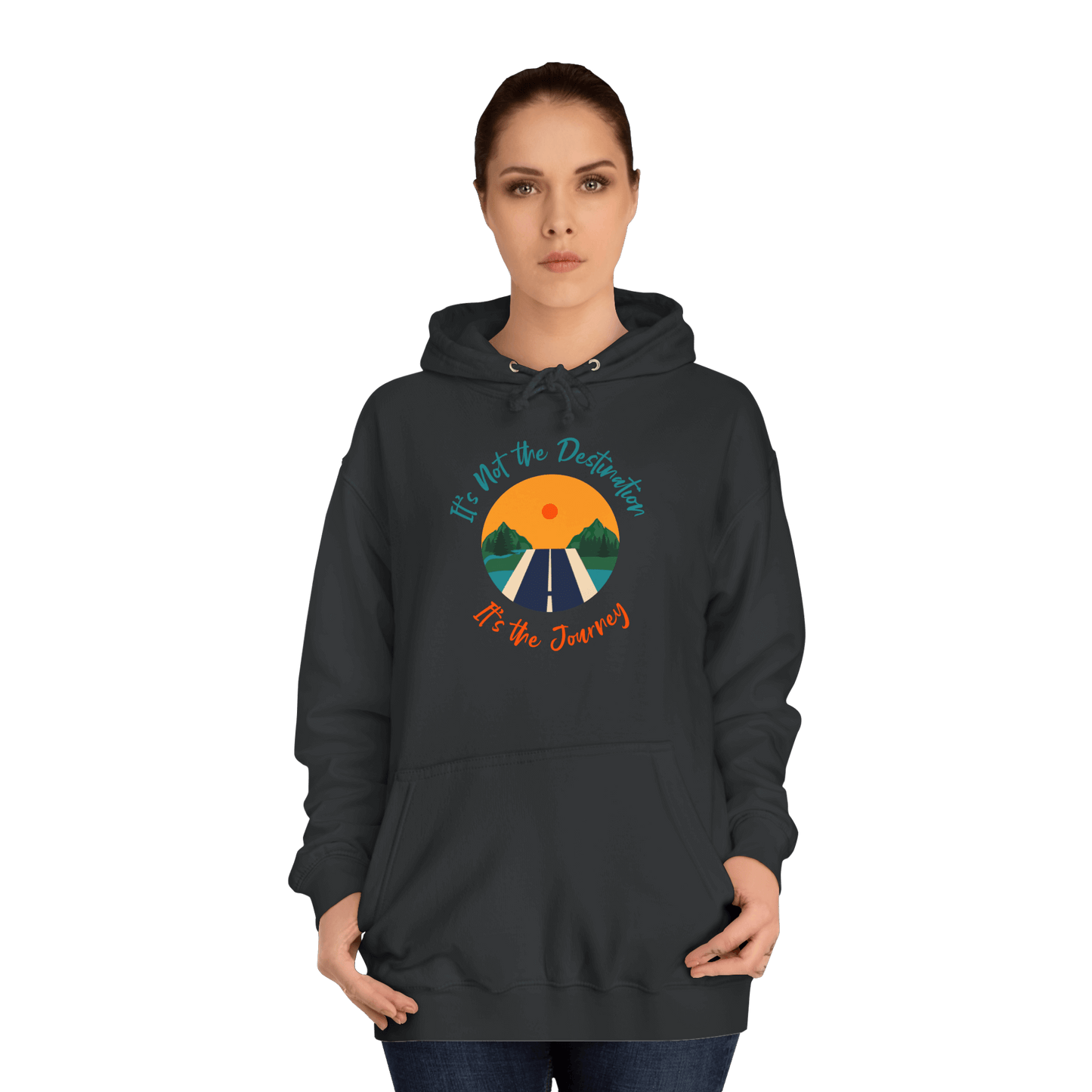 Custom College Hoodie – Add Your Photos, Text & Emojis Your Way with a journey-inspired design.