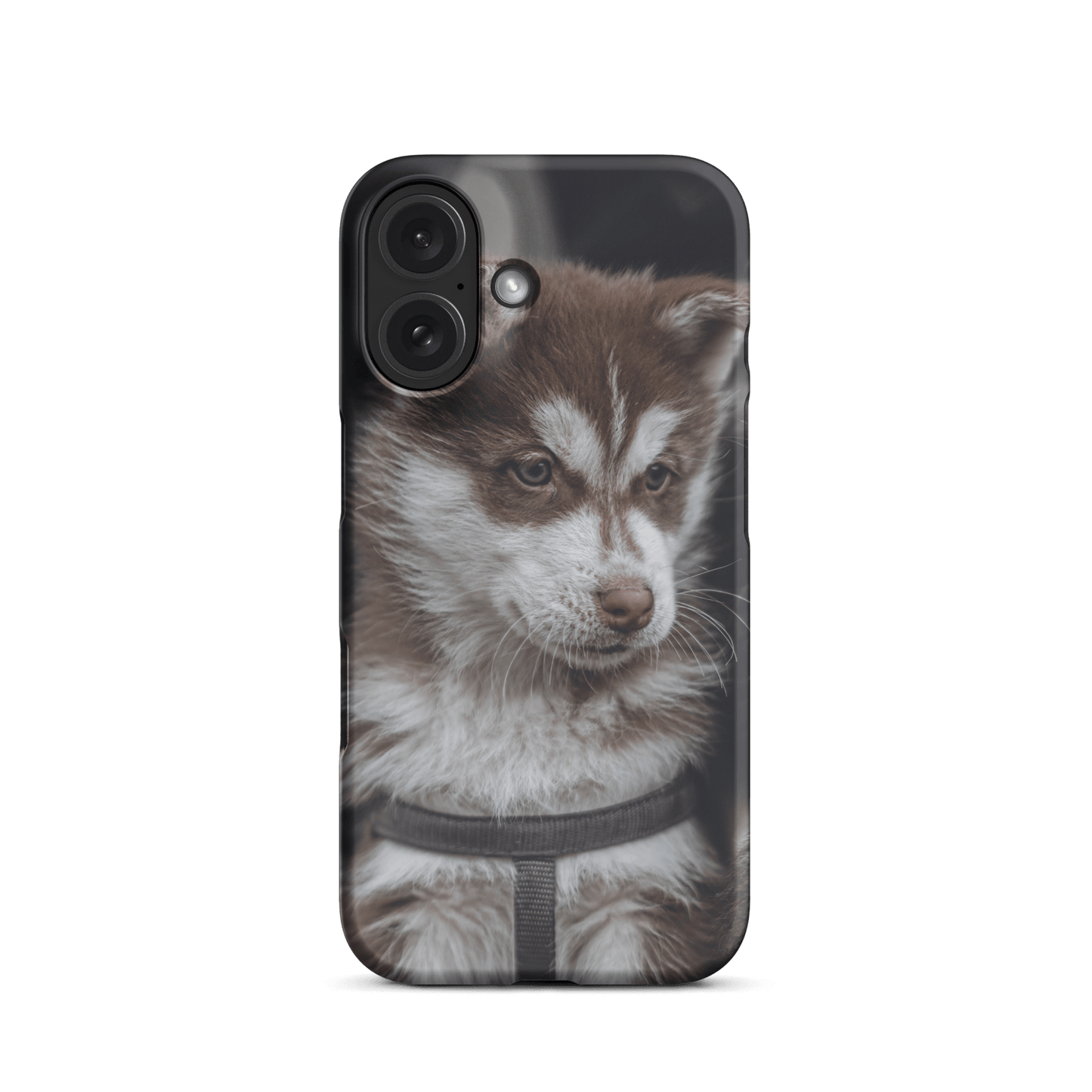 Custom iPhone case featuring a cute puppy design, showcasing your unique style and love for pets.