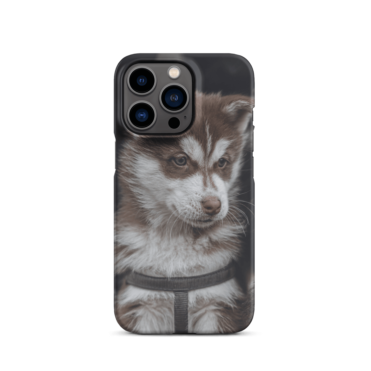 Custom iPhone case featuring a cute puppy, perfect for showcasing your personal style and love for pets.