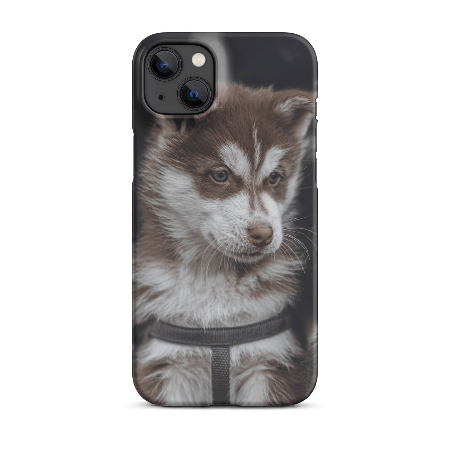 Custom iPhone case featuring a cute puppy, perfect for showing off your unique style!