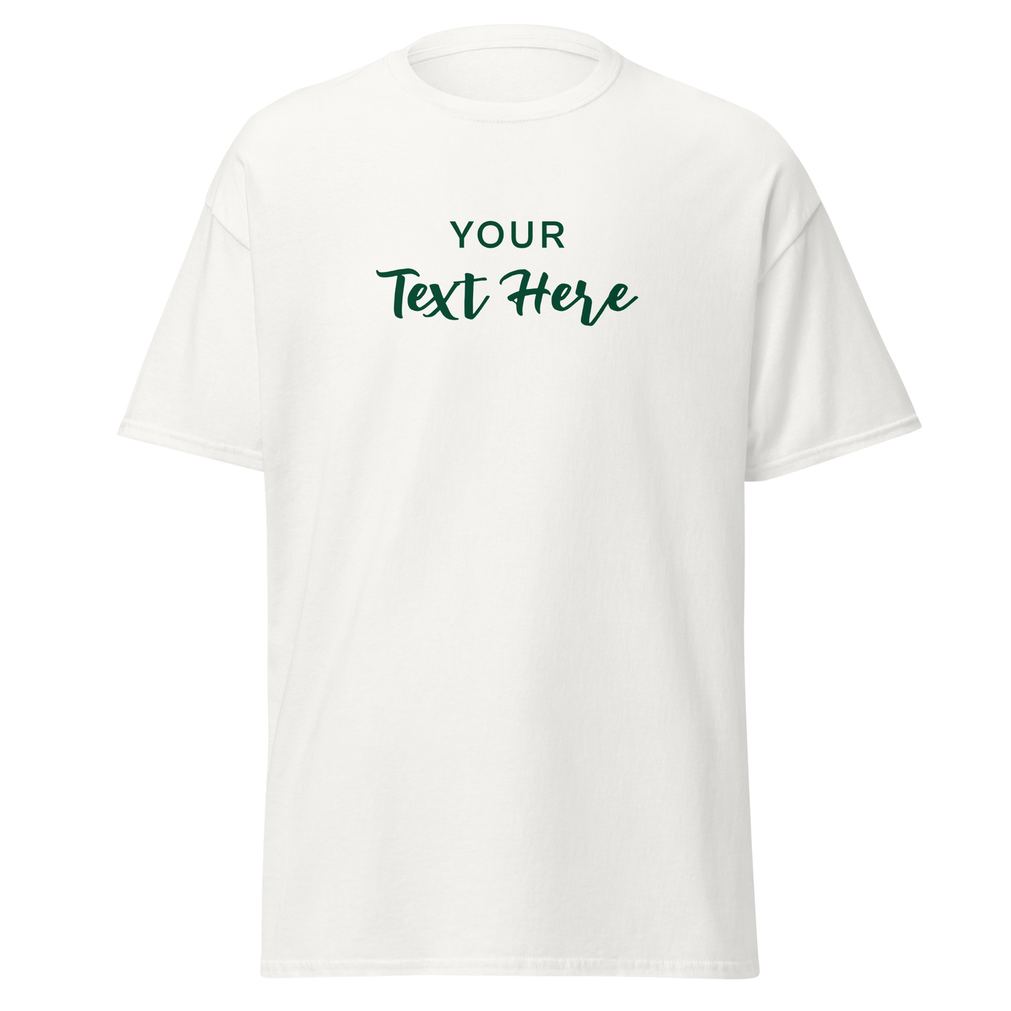 Freestyle Unisex T-Shirt β Upload Photos, Add Text & Emojis Your Way with customizable text 'YOUR Text Here'.