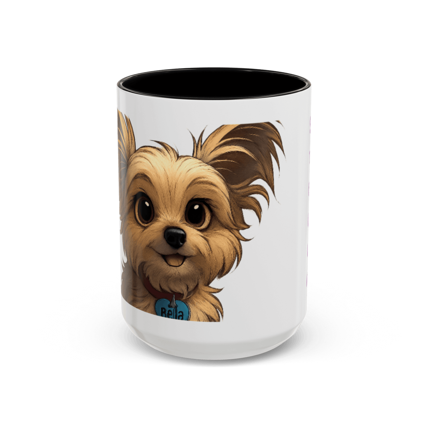Personalized Pet Cartoon Mug featuring a cute dog illustration, perfect for pet lovers to enjoy their coffee.