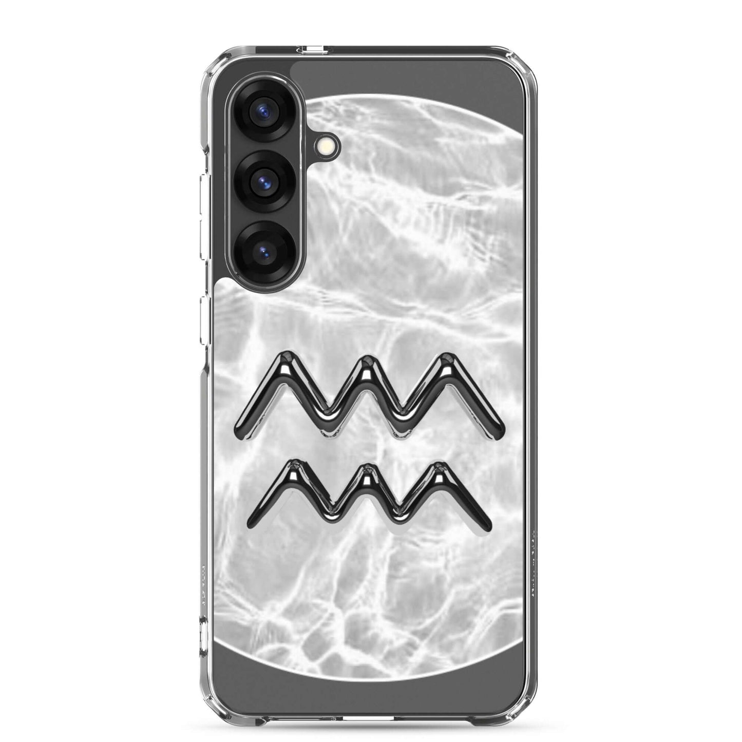 Zodiac Aquarius Samsung Phone Case featuring Ripple Marble design with Aquarius symbol