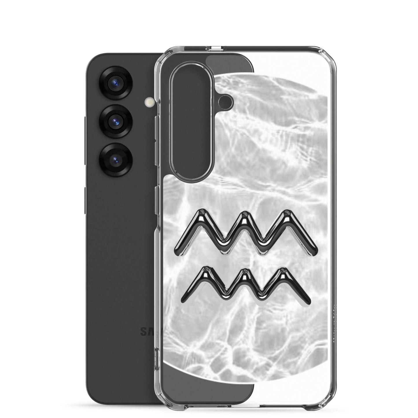 Zodiac Aquarius Samsung Phone Case featuring a Ripple Marble design, showcasing a sleek look and durable protection.
