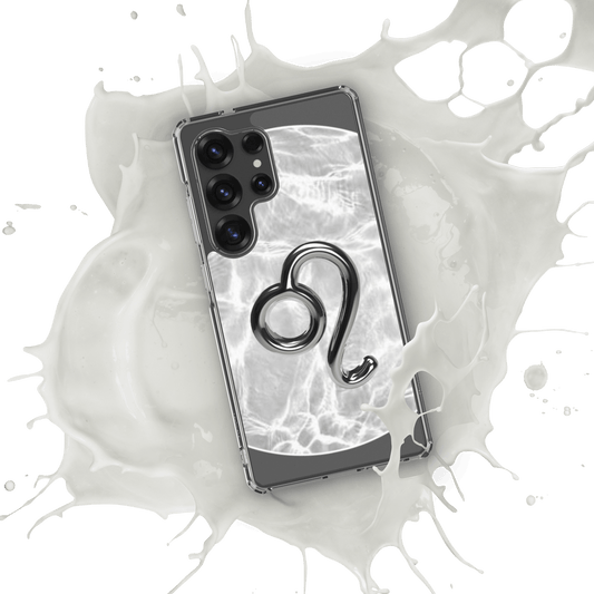 Zodiac Leo Samsung Phone Case in Ripple Marble, showcasing bold design and sleek protection against dirt and scratches.