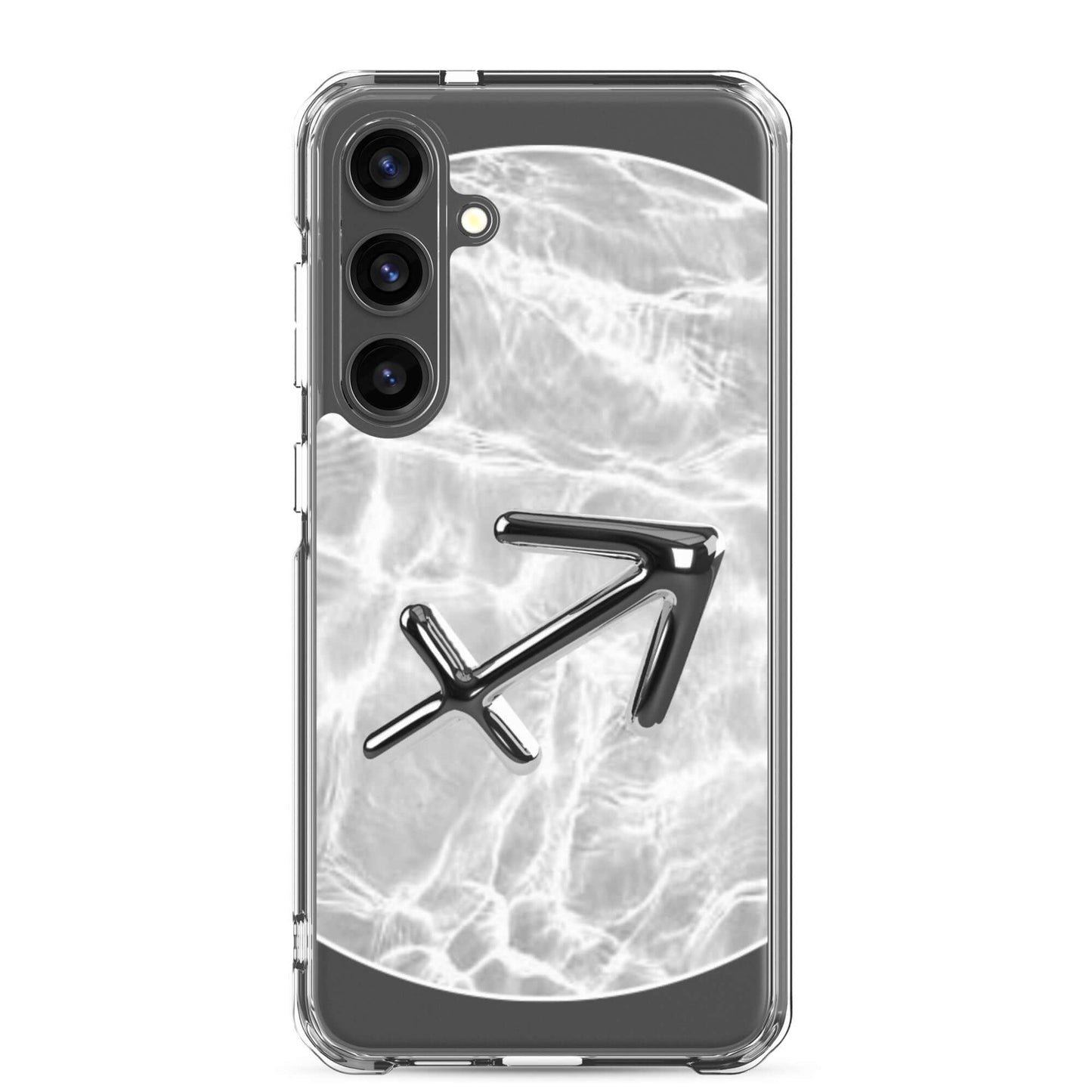 Zodiac Sagittarius Samsung Phone Case with Ripple Marble design and archer symbol for lightweight protection.