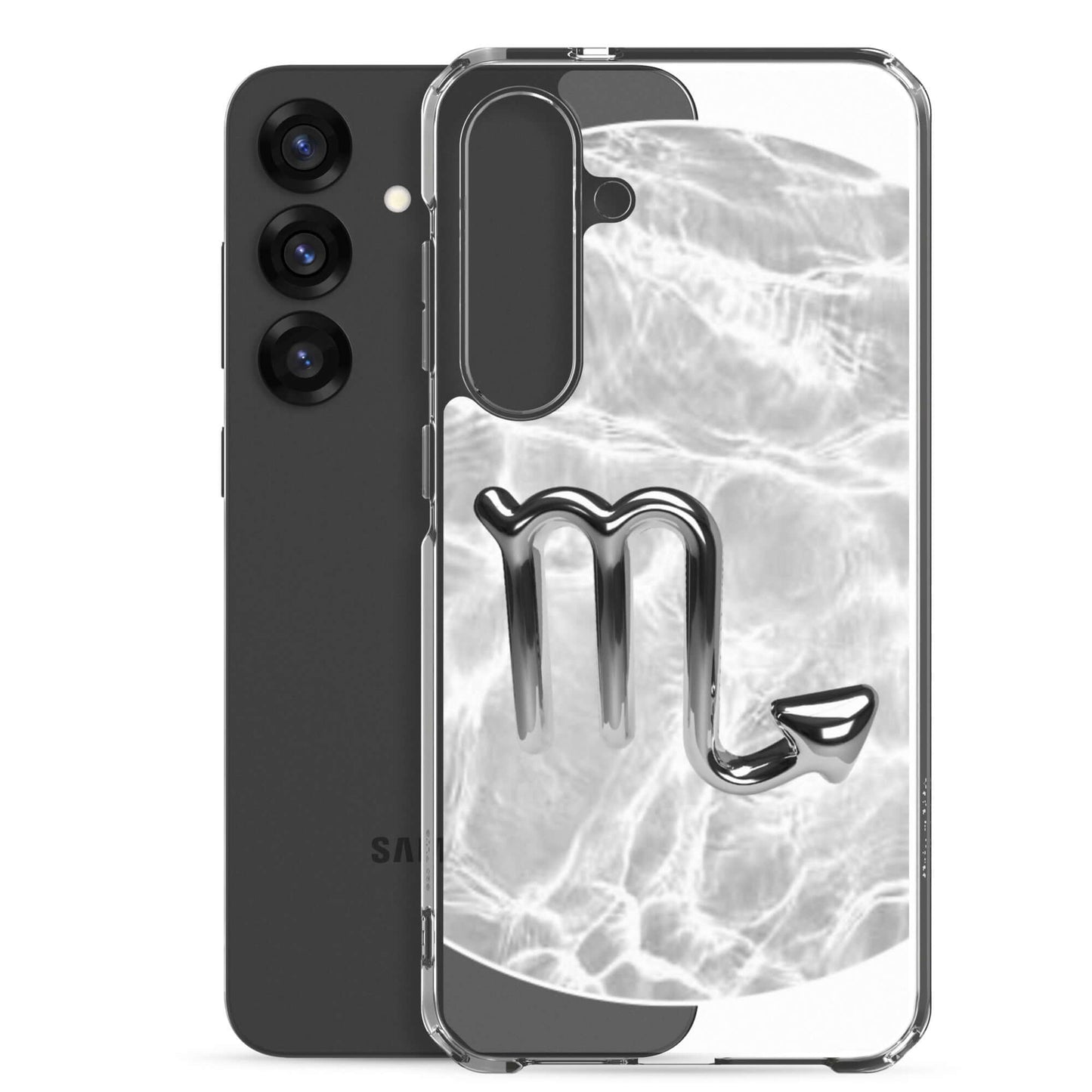 Zodiac Scorpio Samsung Phone Case with Ripple Marble design, showcasing sleek protection and stylish emotional depth.