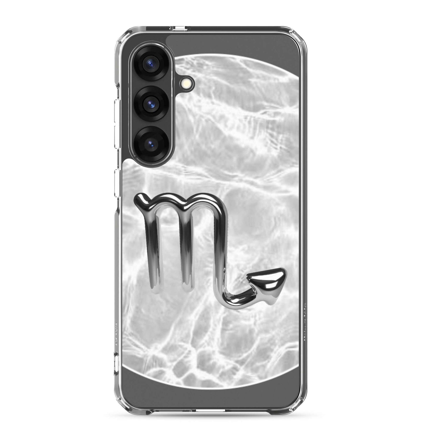 Zodiac Scorpio Samsung Phone Case featuring a Ripple Marble design, sleek protection with a bold scorpion emblem.