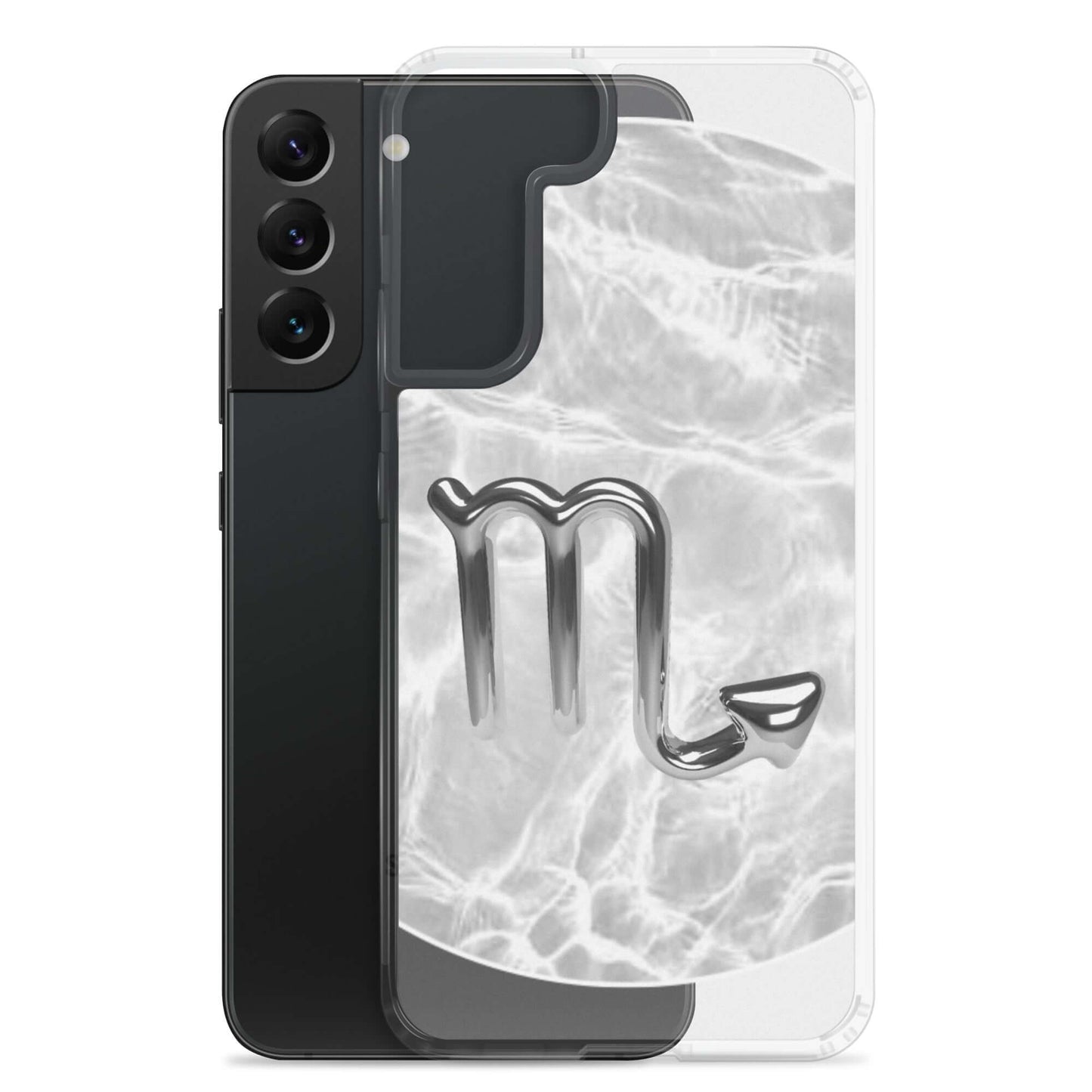 Zodiac Scorpio Samsung Phone Case featuring a Ripple Marble design with sleek protection and scorpion symbol.