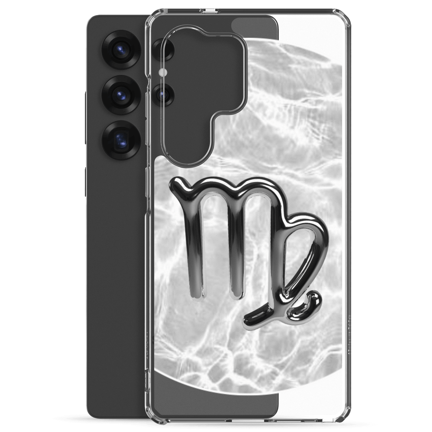 Zodiac Virgo Samsung Phone Case featuring Ripple Marble with sleek design and sophisticated Virgo symbol.