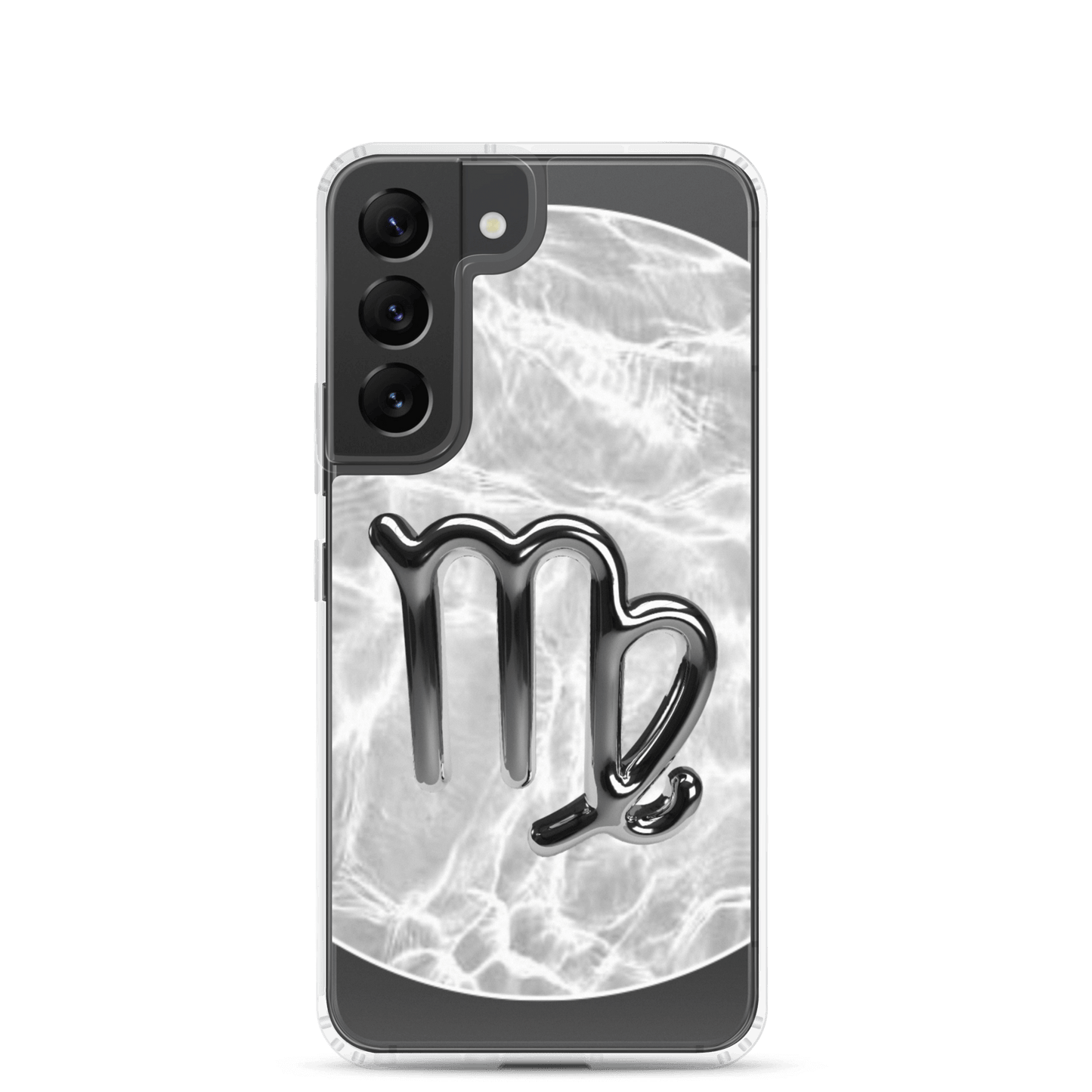 Zodiac Virgo Samsung Phone Case with Ripple Marble design, showcasing sophistication and clarity.