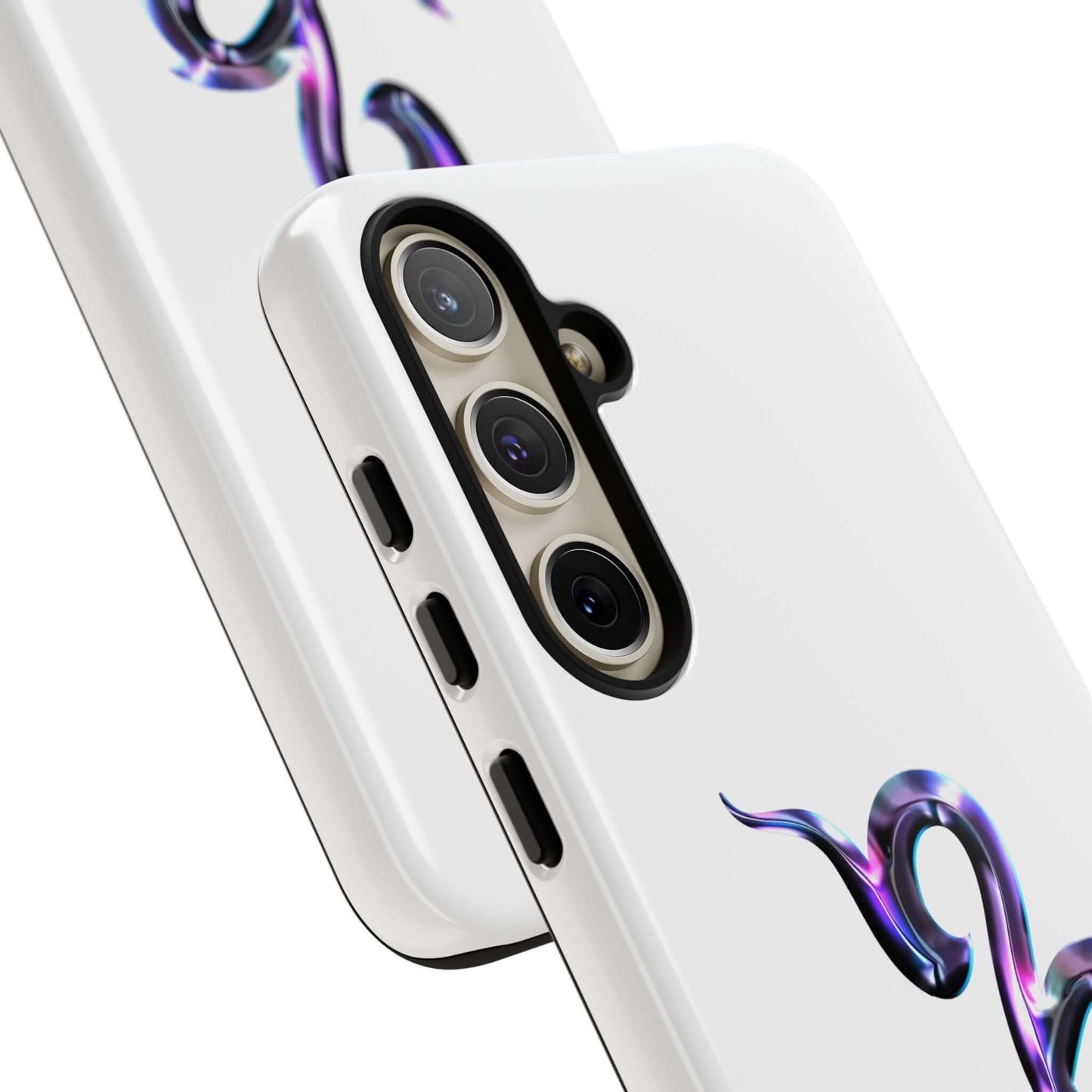 Close-up of a personalized Zodiac phone case featuring a vibrant snake design, showcasing its stylish and protective features.
