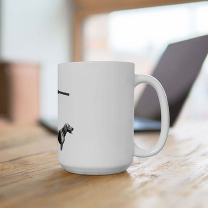 Personalized hunting enthusiast mug featuring a stylish white design, perfect for coffee lovers and outdoor adventurers.