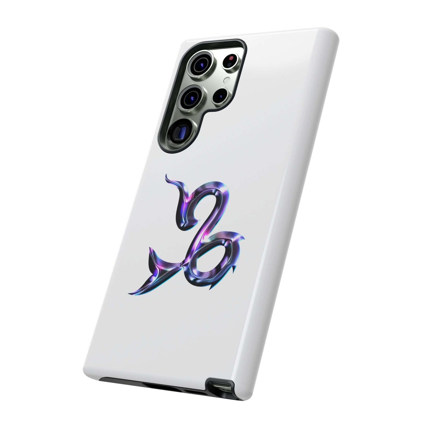 Personalized Zodiac phone case with vibrant design showcasing zodiac symbol on a sleek white background.