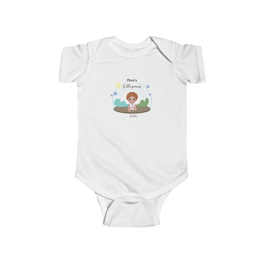 Customizable infant bodysuit with playful design, perfect for newborns and thoughtful gifts.