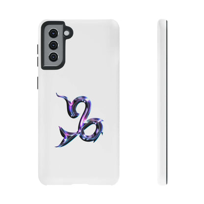 Capricorn Zodiac phone case showcasing a vibrant 3D design on a sleek white background.