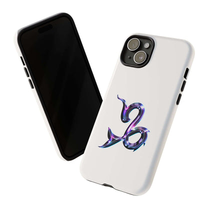 Stylish personalized Zodiac phone case featuring a colorful Capricorn design on a white background.