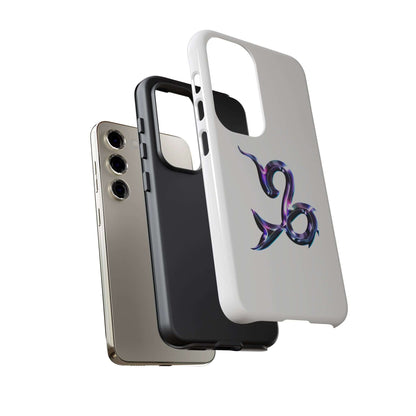 Zodiac phone cases featuring a vibrant design, showcasing astrological symbols on protective covers.