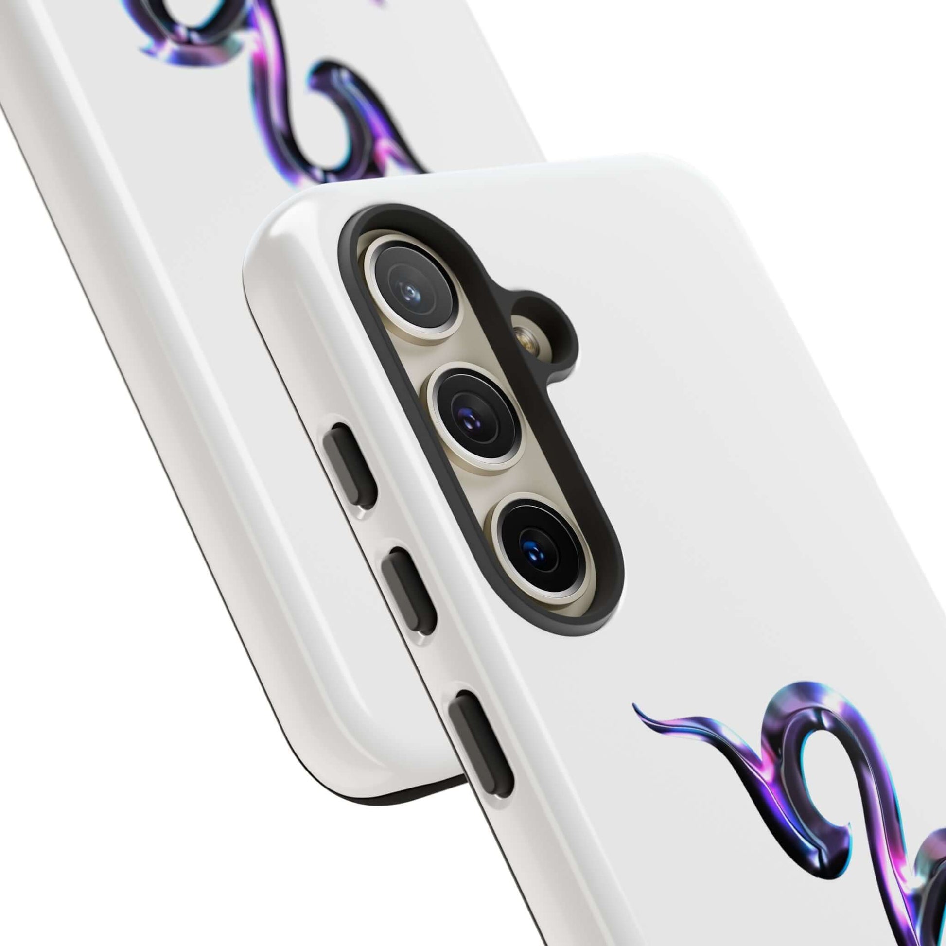 Stylish personalized zodiac phone case design featuring vibrant colors and a cosmic motif.