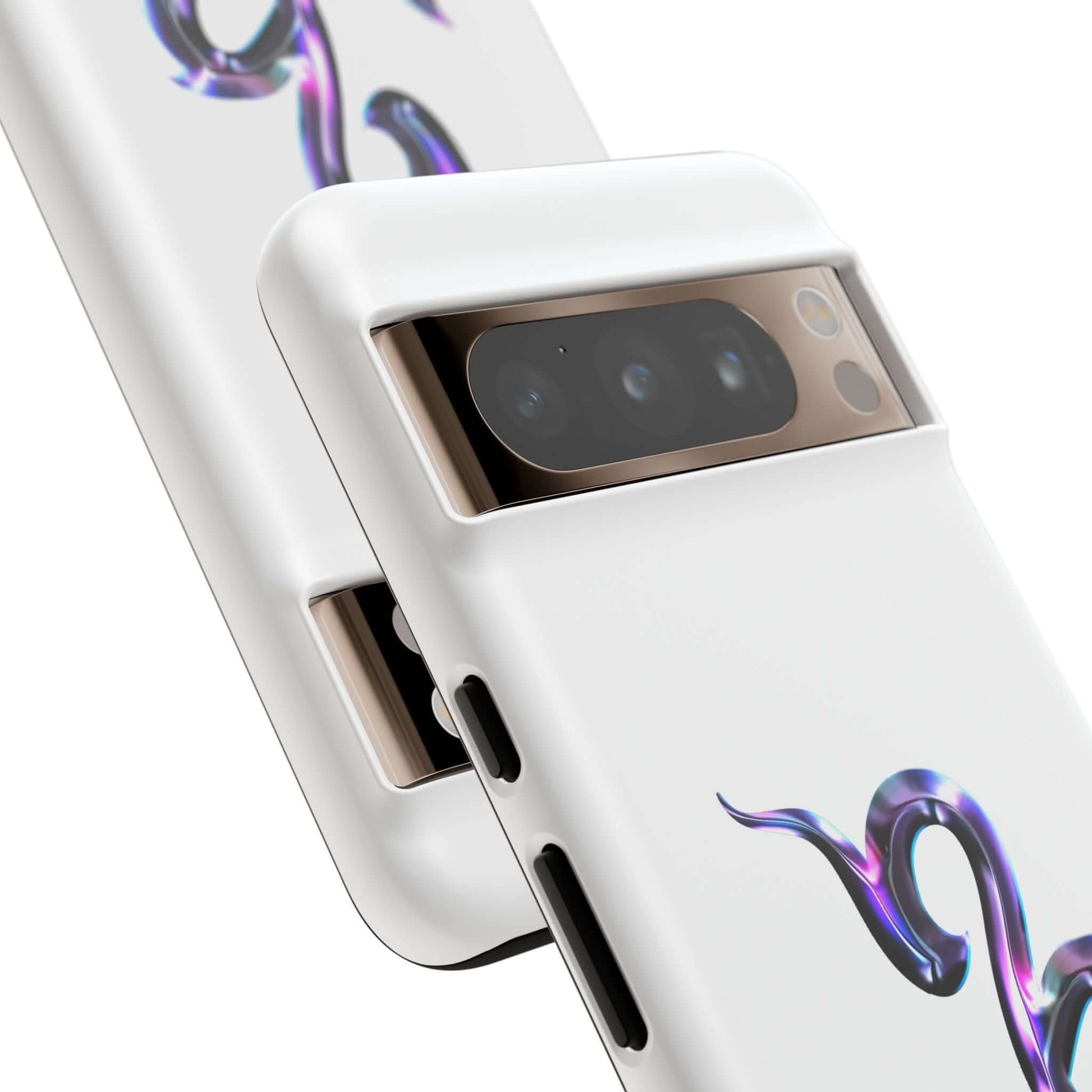 Stylish white personalized Zodiac phone case with colorful design for astrology lovers.