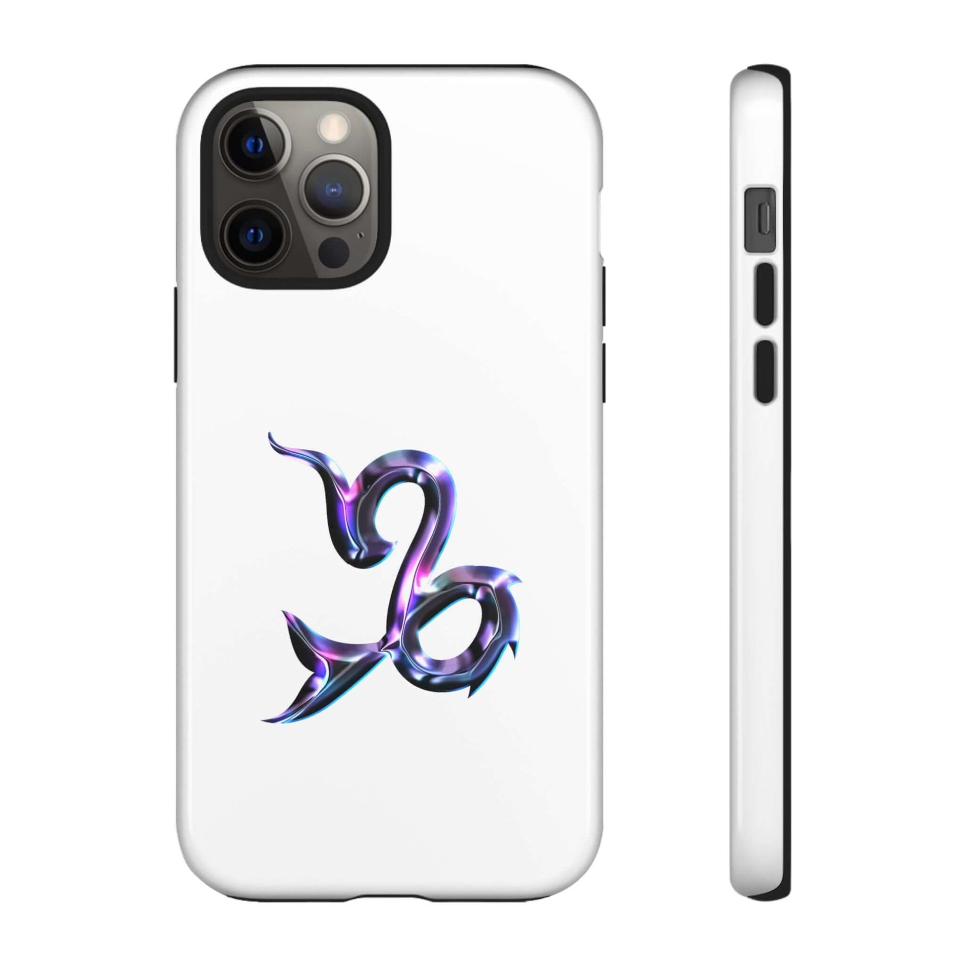 Personalized Zodiac phone case featuring a vibrant Capricorn design on a white background, perfect for astrology lovers.