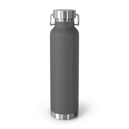 Hunter & Dog personalized copper vacuum insulated bottle in matte gray, ideal for outdoor adventures and hydration.