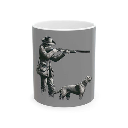 Gray Hunting Mug for Outdoorsmen – Personalized Ceramic Gift