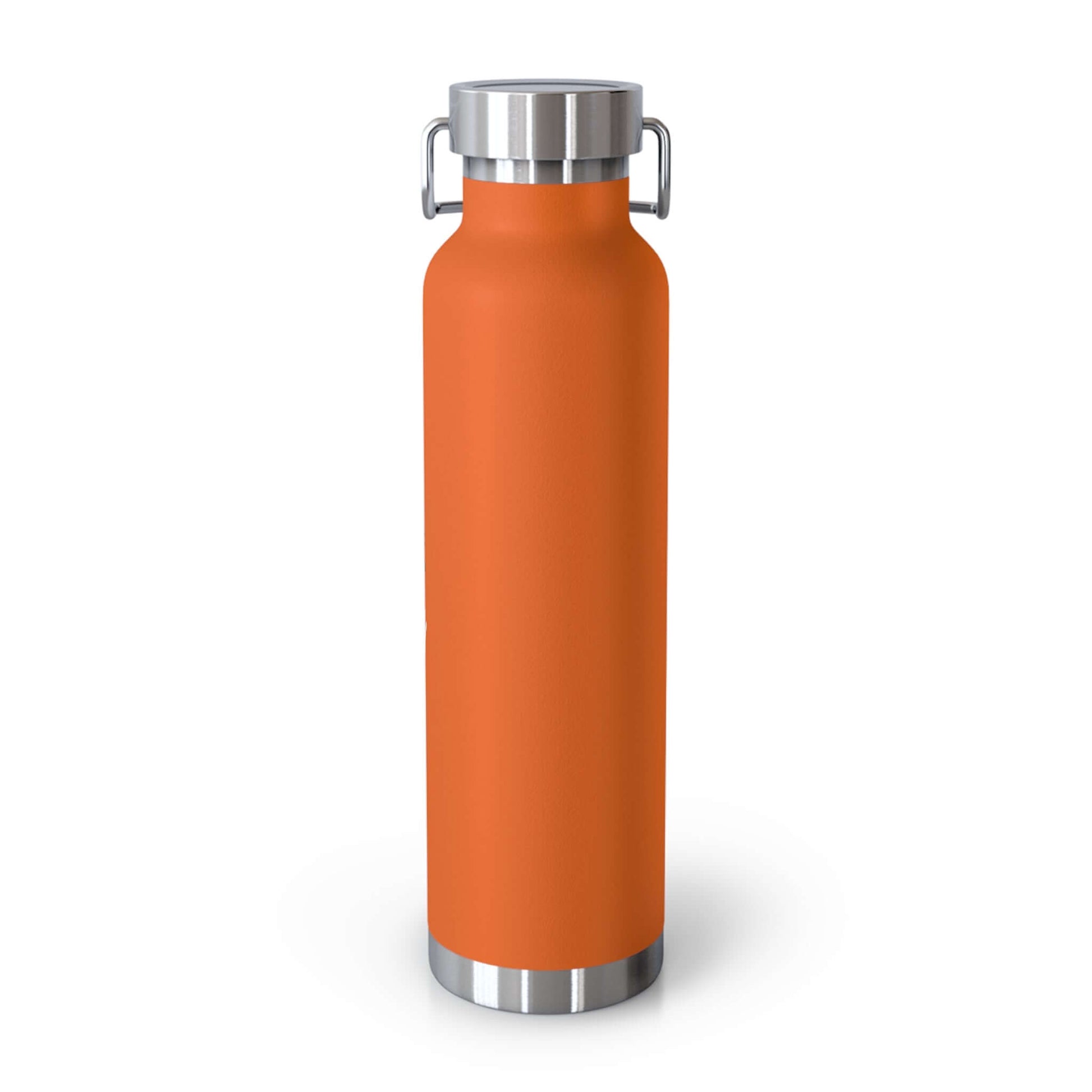 Hunter & Dog personalized copper vacuum insulated bottle in vibrant orange, designed for outdoor adventures.