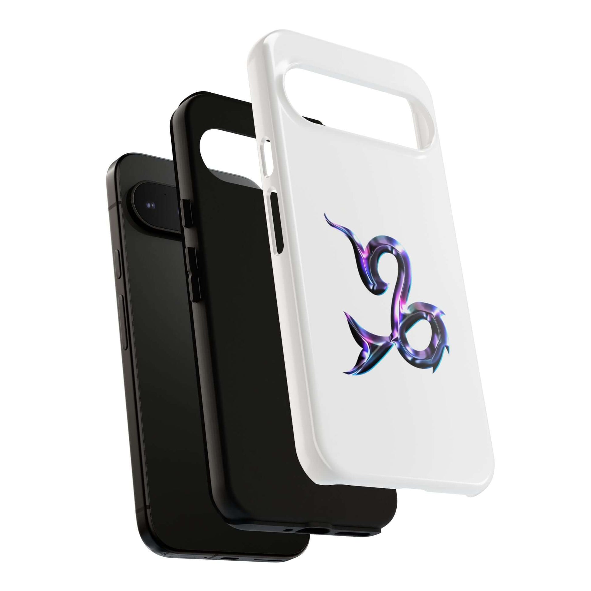Personalized Zodiac phone cases in black and white showcasing a vibrant zodiac design for astrology lovers.