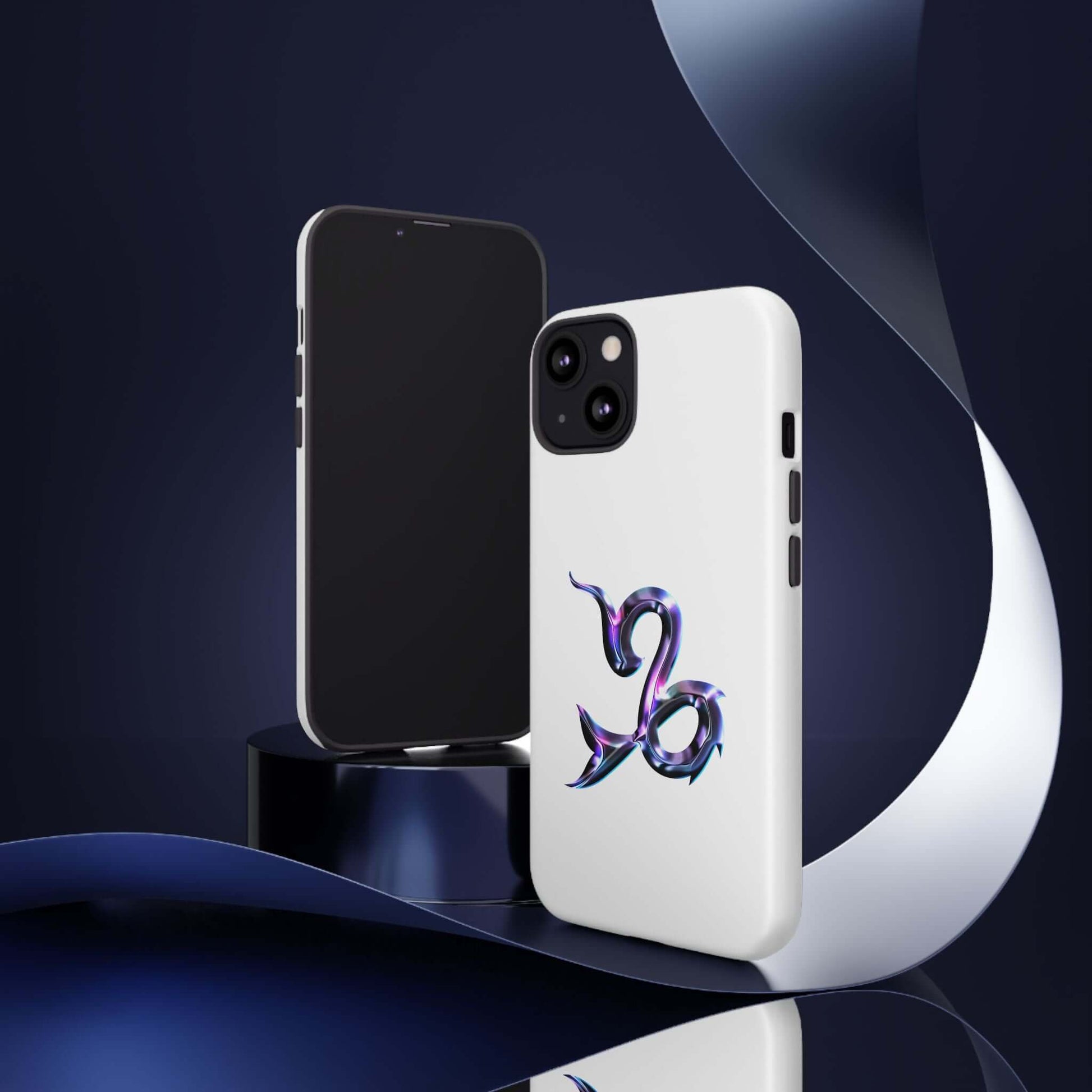 Personalized Zodiac phone case with colorful zodiac design on a white background, showcasing cosmic style.