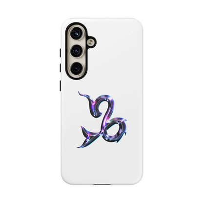 Stylish personalized Zodiac phone case featuring a vibrant Capricorn design on a white background.