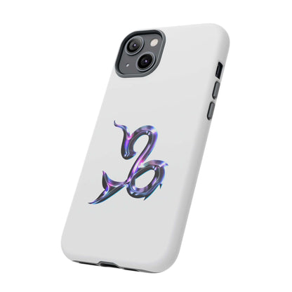 Personalized zodiac phone case featuring a vibrant Capricorn design on a white background.