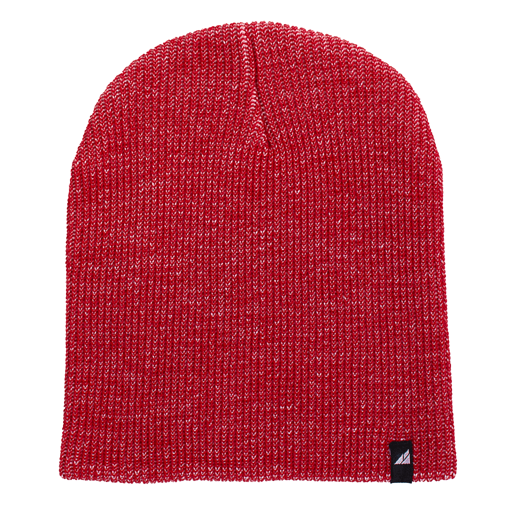 Adult Acrylic Beanie – Soft, Stretchy & Purposeful in vibrant red color, showcasing ribbed knit design for cozy warmth.
