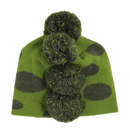 Child Specialty Hat (Ages 3–5) – Playful Warmth with Purpose in vibrant green with fuzzy pom poms.