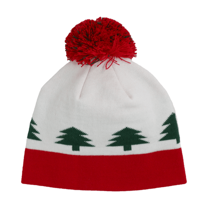 Child Specialty Hat (Ages 3–5) – Playful Warmth with Purpose in festive red and white with pompom.